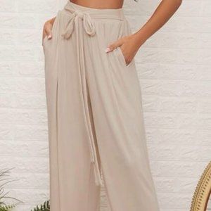 Tan High Waisted Sweatpants - M